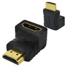 Адаптер (переходник) HDMI to HDMI, AM-AF,  поворотный: угол 90 градусов