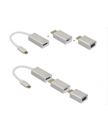 Адаптер (переходник) USB type-C To Displayport to VGA to HDMI cascade Adapter